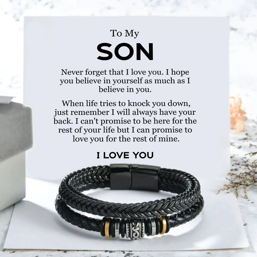 To My Son - Never Give Up Bracelet