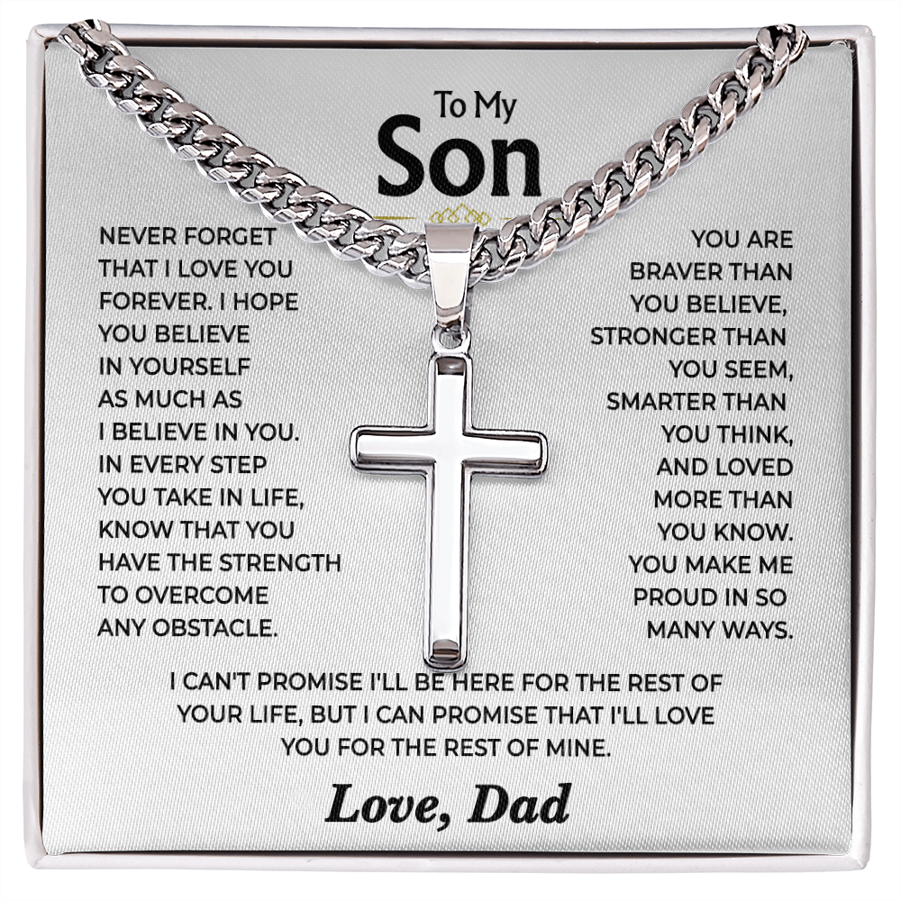 To My Son - Love You Forever from Dad - Cross Necklace