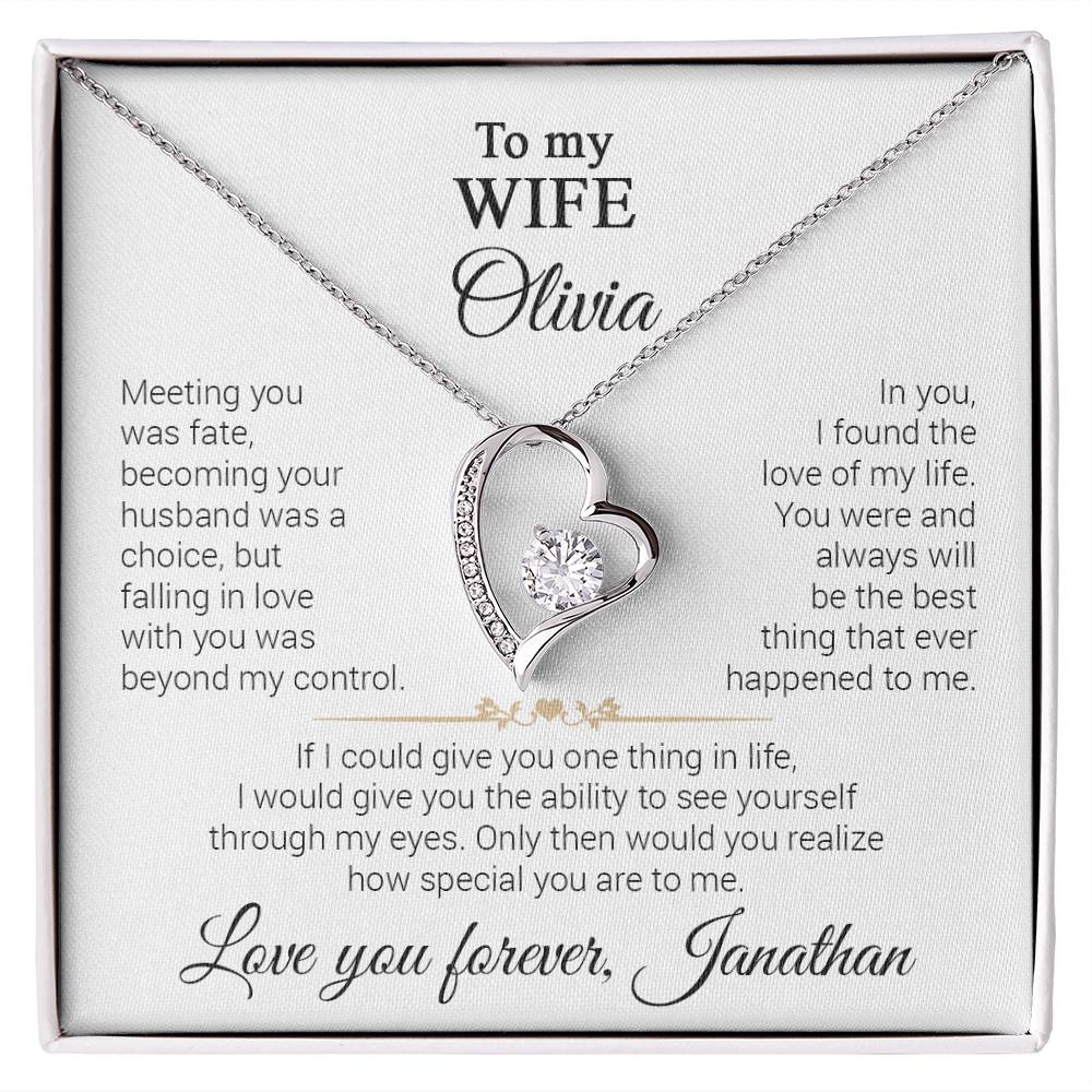 To my Beautiful Wife - Custom Heart necklace