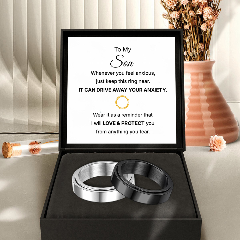 To my Son - Calm and Courage Ring - Black