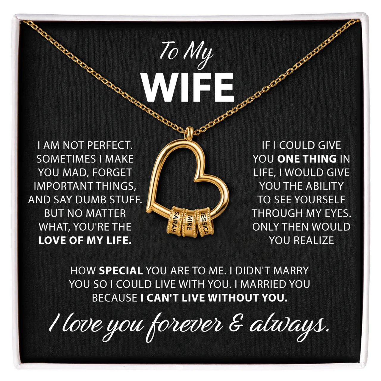 To My Wife - Heart of Our Family Necklace