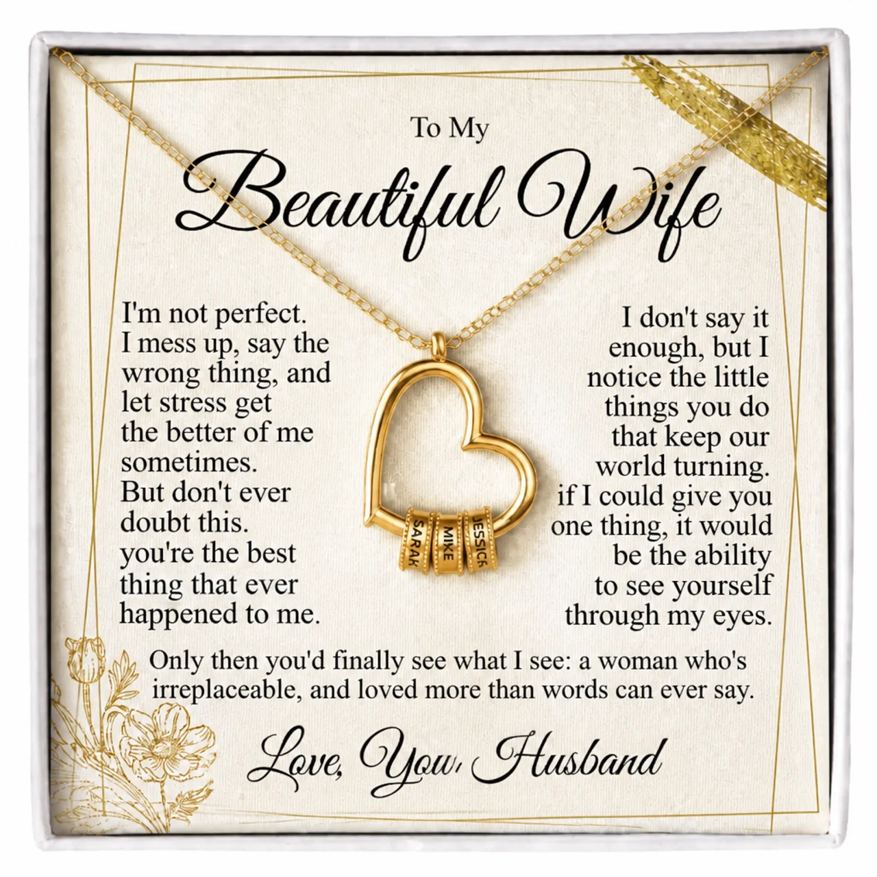 To My Wife - Heart of Our Family Necklace