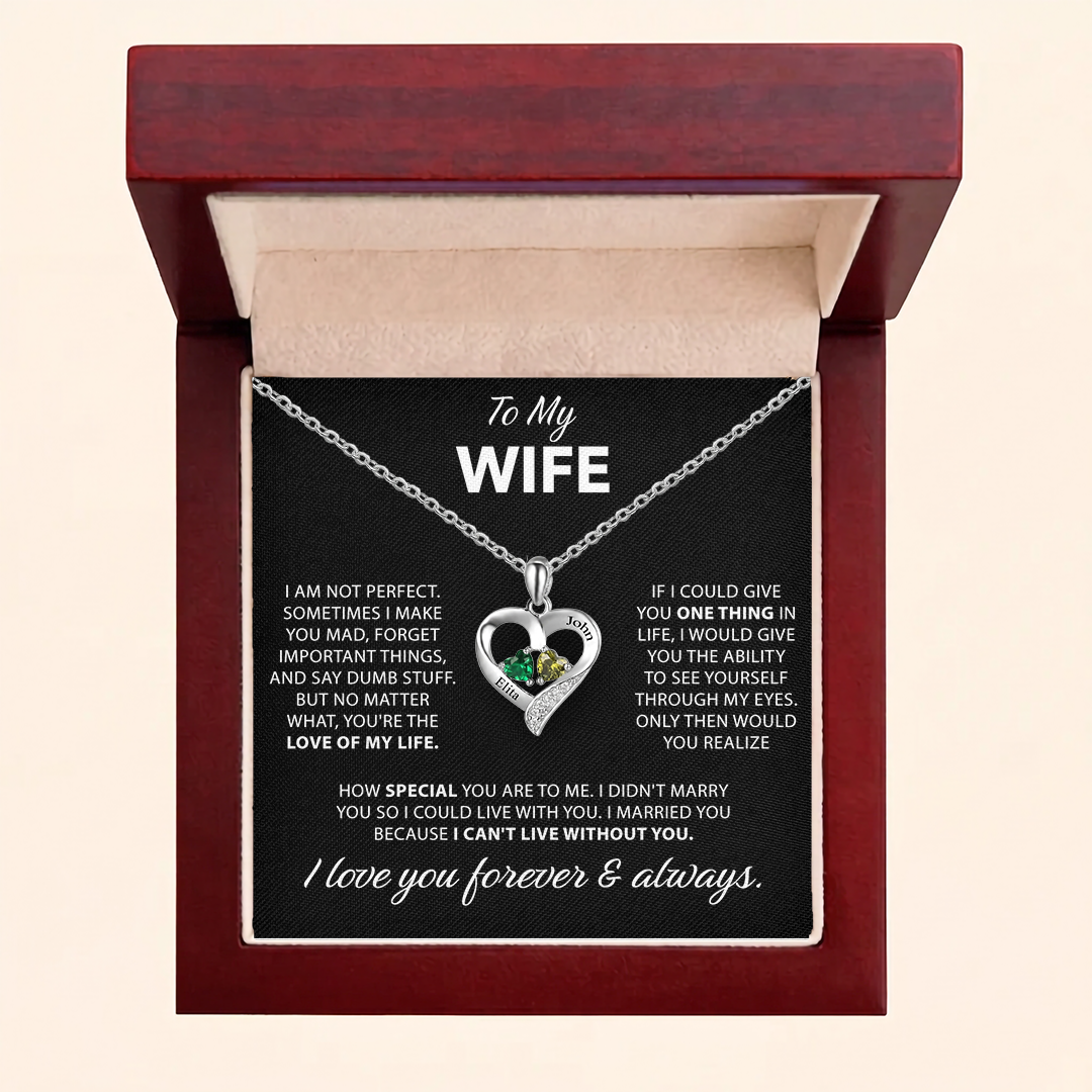 To My Wife -  Personalized Heart necklace