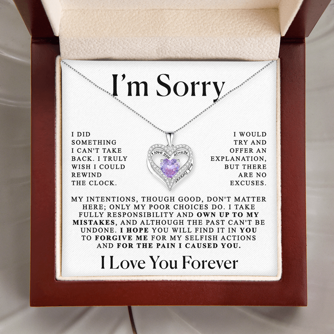 Apology Gift For Her -  Personalized Heart necklace