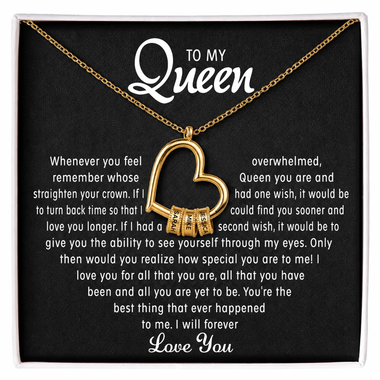 To My Queen - Heart of Our Family Necklace