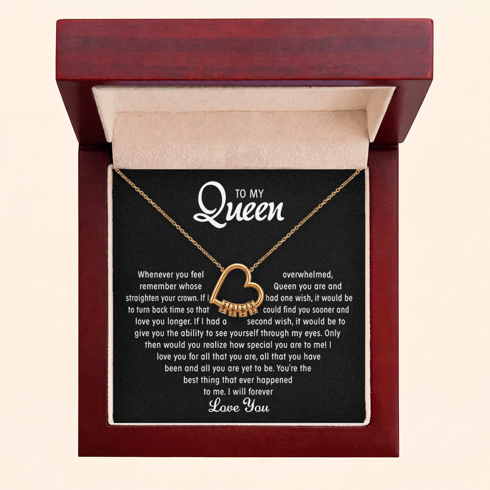 To My Queen - Personalized Heart Family Necklace