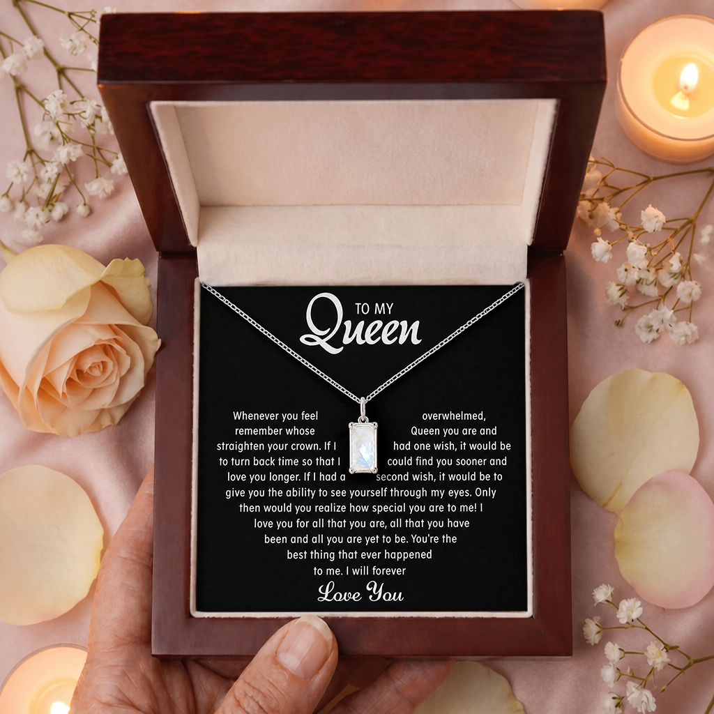 To My Queen -  Moonstone Pendant Necklace