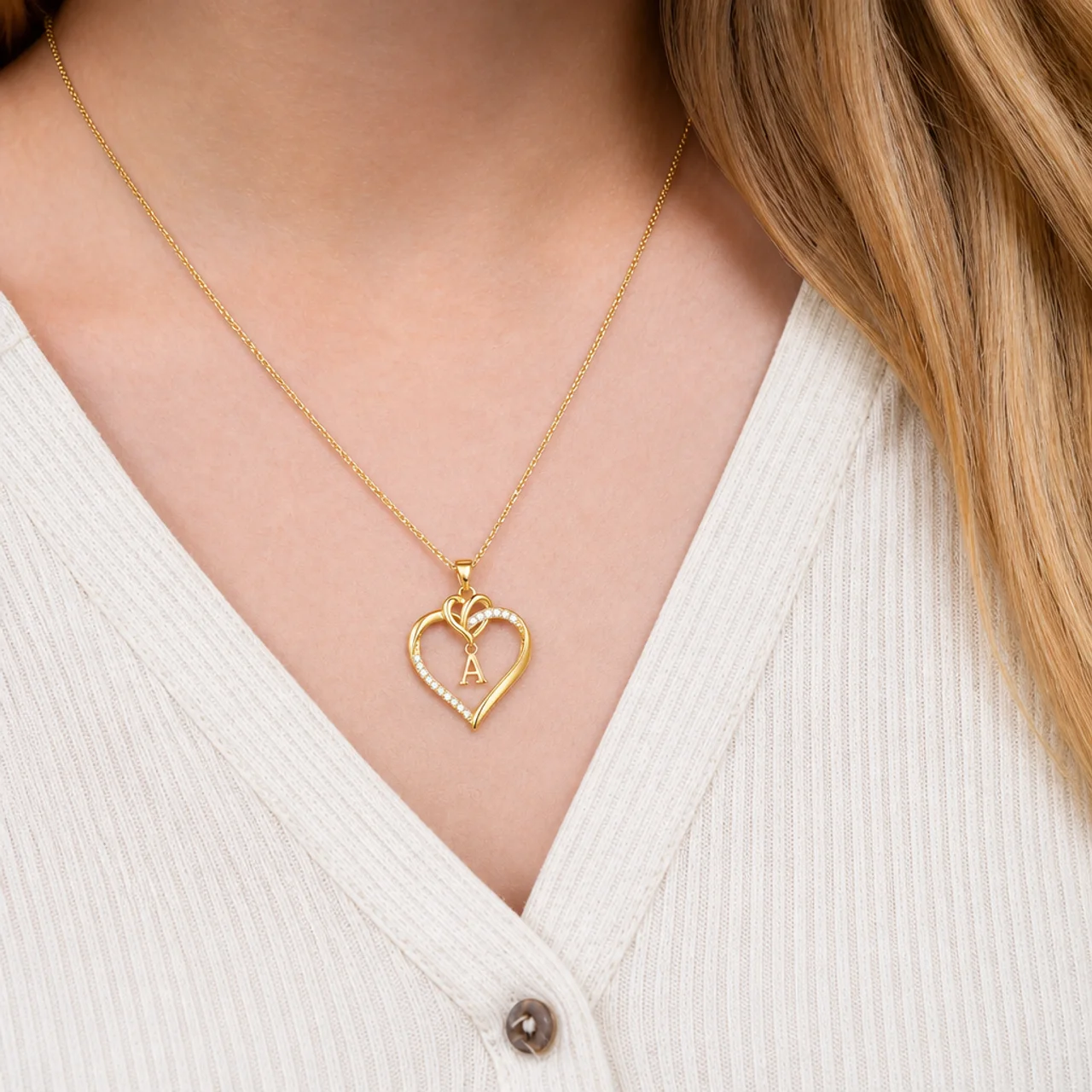 To My Queen - Heart Initial Necklaces for your love