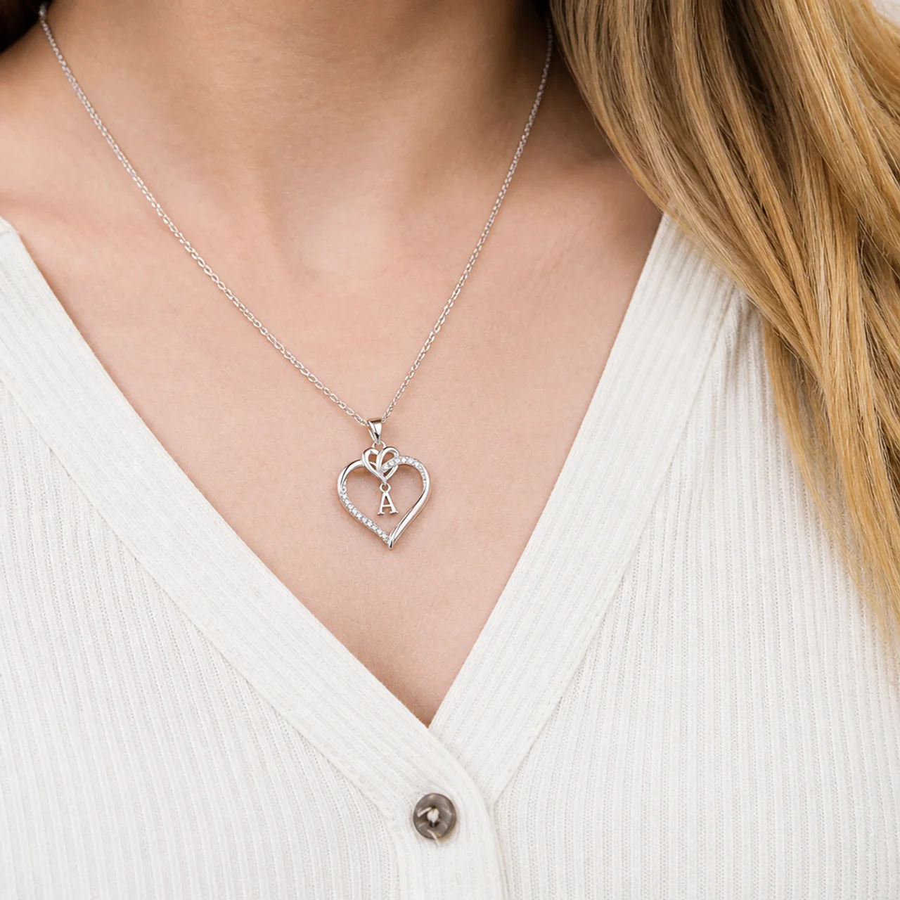 To My Queen - Heart Initial Necklaces for your love