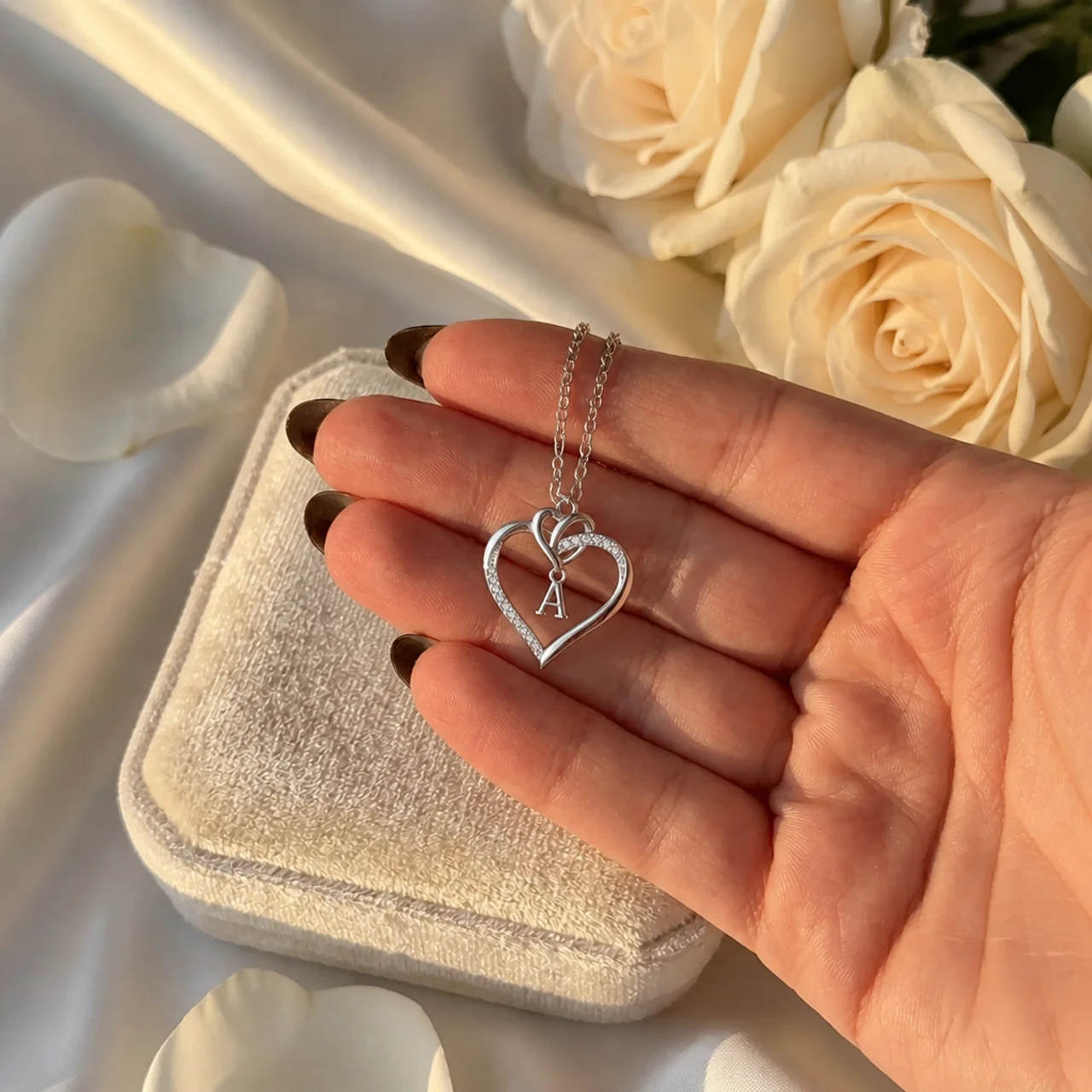 Apology Gift For Her - Heart Initial Necklace for your love