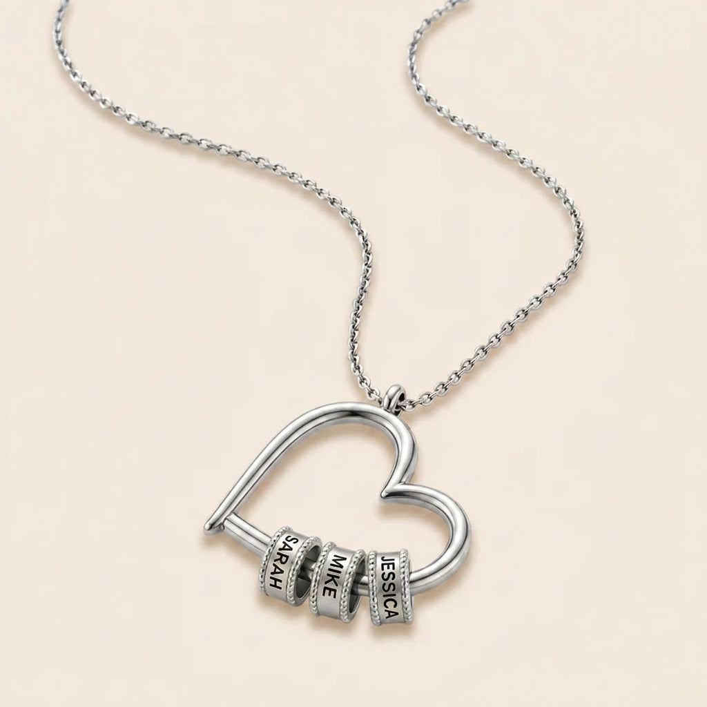 To My Queen - Personalized Heart Family Necklace