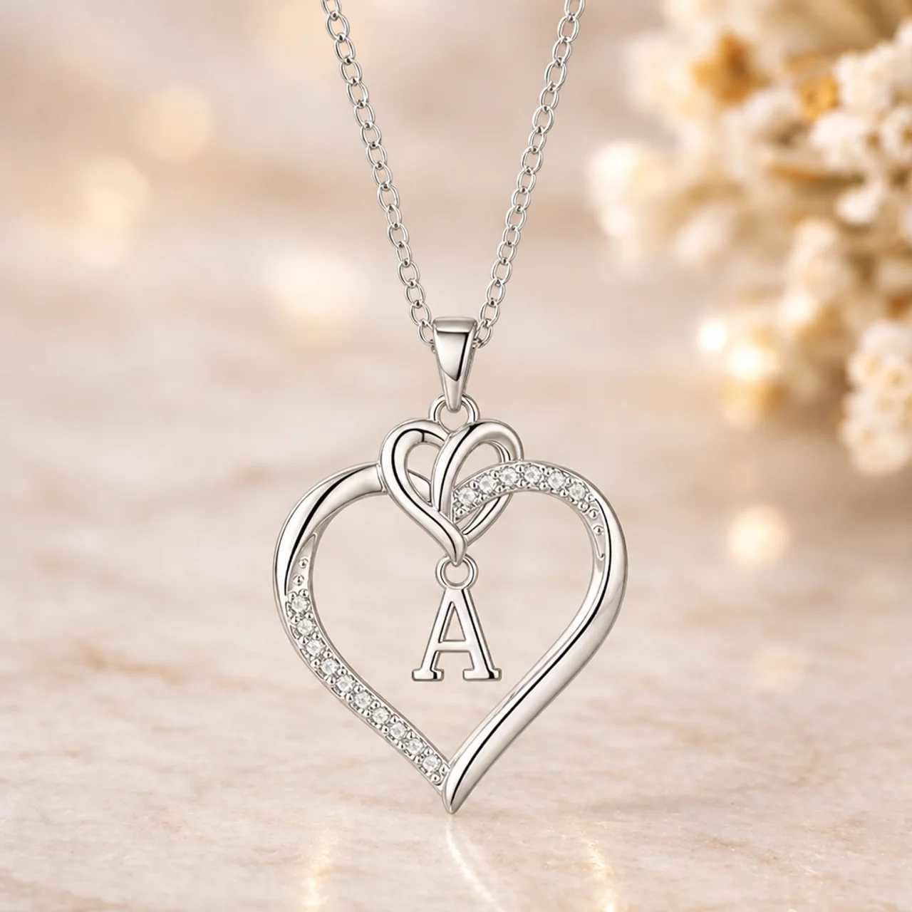 To My Queen - Heart Initial Necklaces for your love